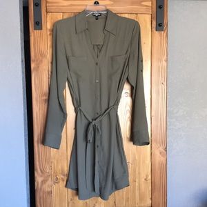 Olive green portofino shirt dress